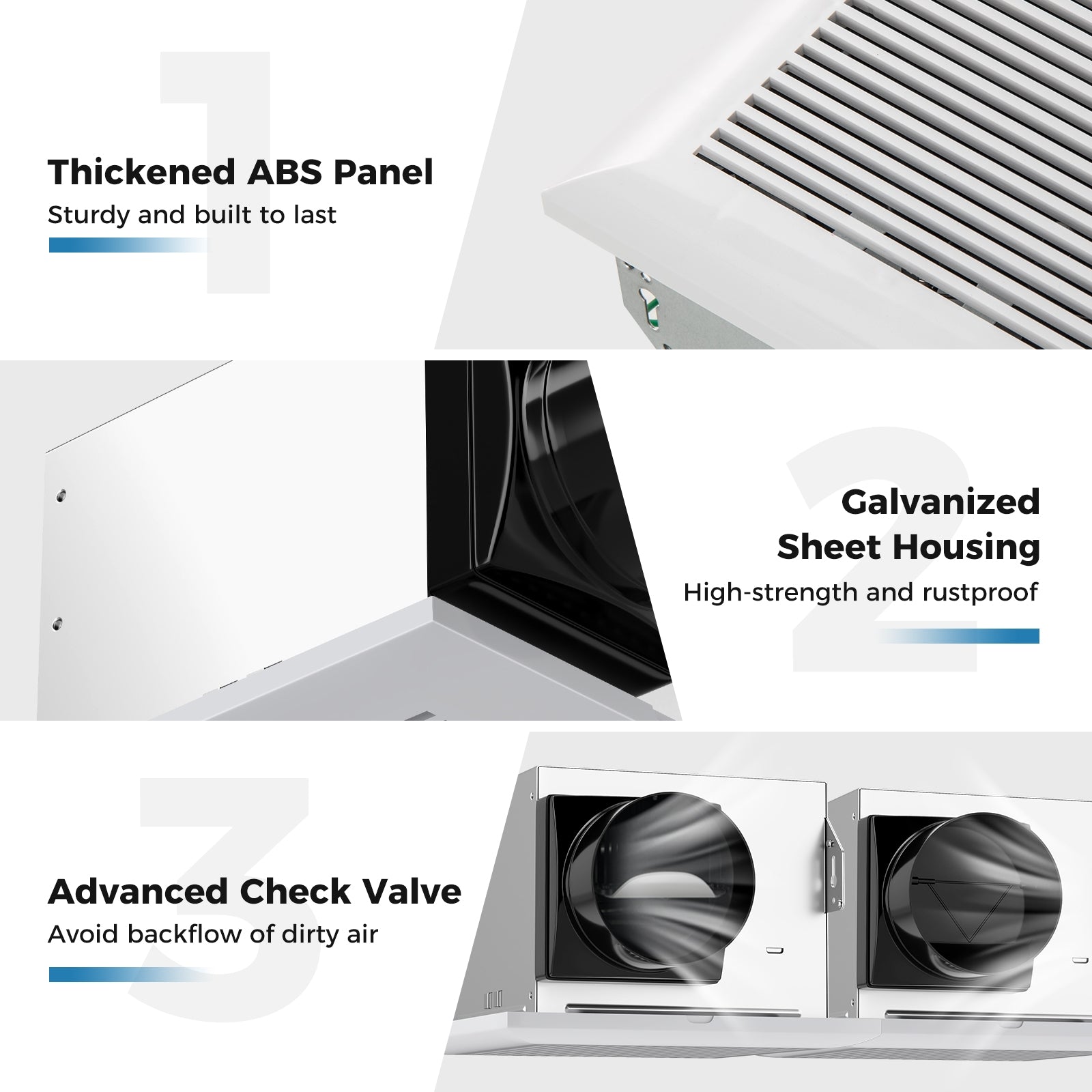 80 CFM Bathroom Exhaust Fan with Metal Housing and 4 Inches Duct, White Ventilation Fans at Gallery Canada