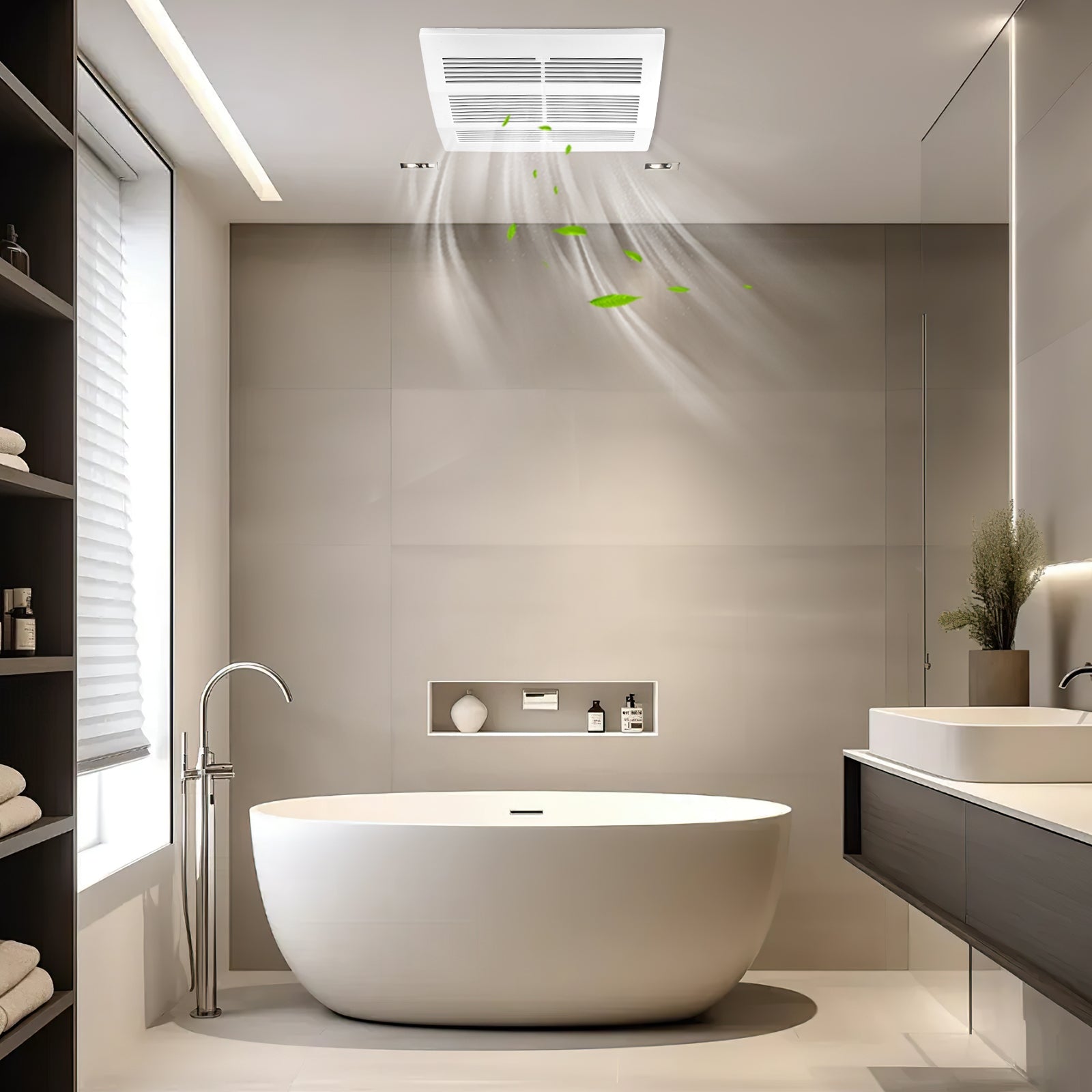 200 CFM Bathroom Exhaust Fan with Metal Housing and 6 Inches Duct for 200 Sq.Ft, White Ventilation Fans at Gallery Canada