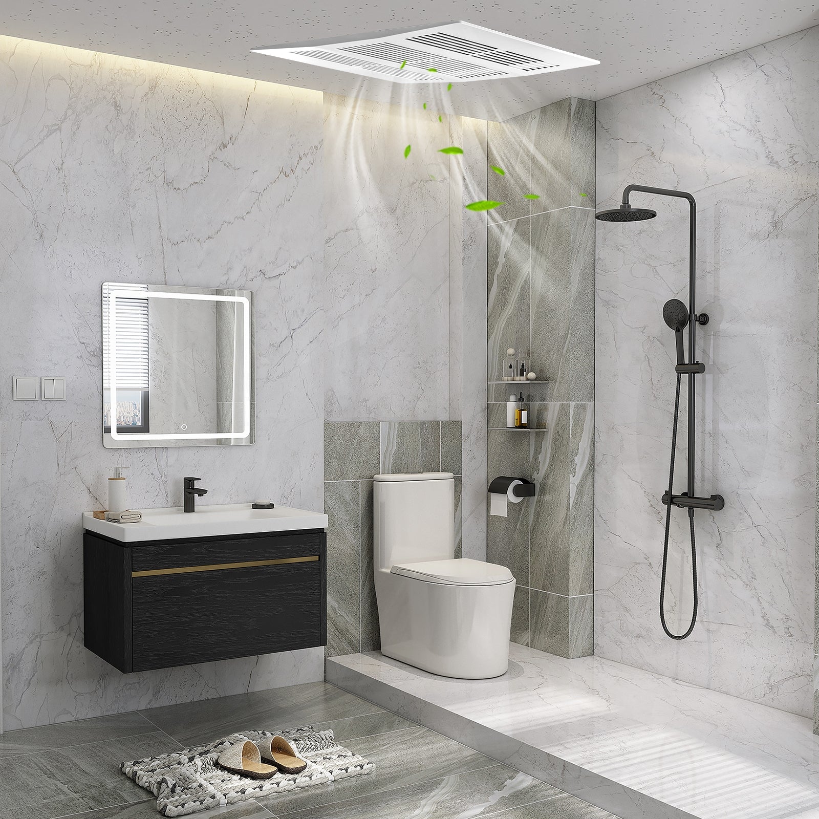 200 CFM Bathroom Exhaust Fan with Metal Housing and 6 Inches Duct for 200 Sq.Ft, White Ventilation Fans at Gallery Canada