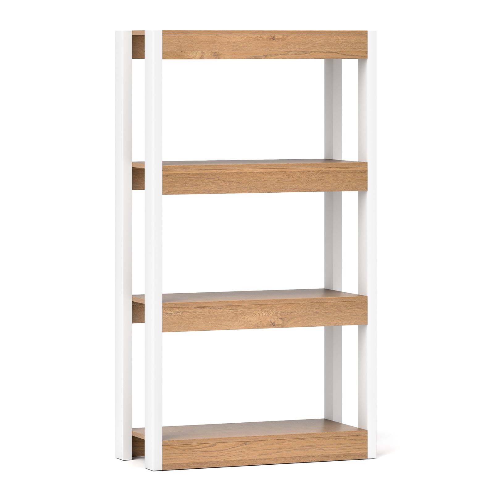 4 Tier Bookshelf Wooden Bookcase with Dual Anti-Tipping Kits, Natural Bookcases at Gallery Canada