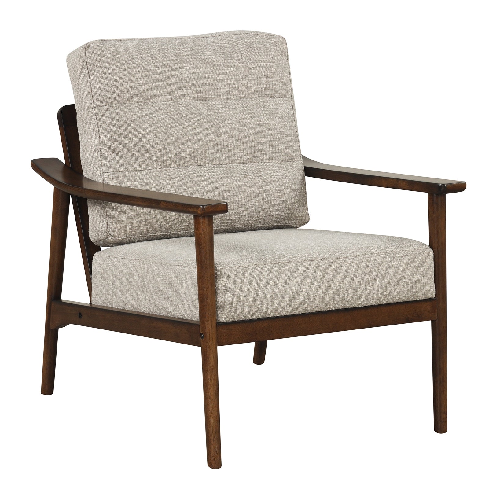 Modern Accent Chair with Rubber Wood Armrests and Legs for Living Room, Brown Accent Chairs Brown at Gallery Canada