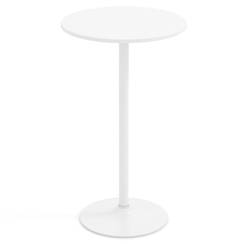 Round Bistro Table 40 Inch Bar Height Tall Coffee Cocktail Table-Set of 1, White