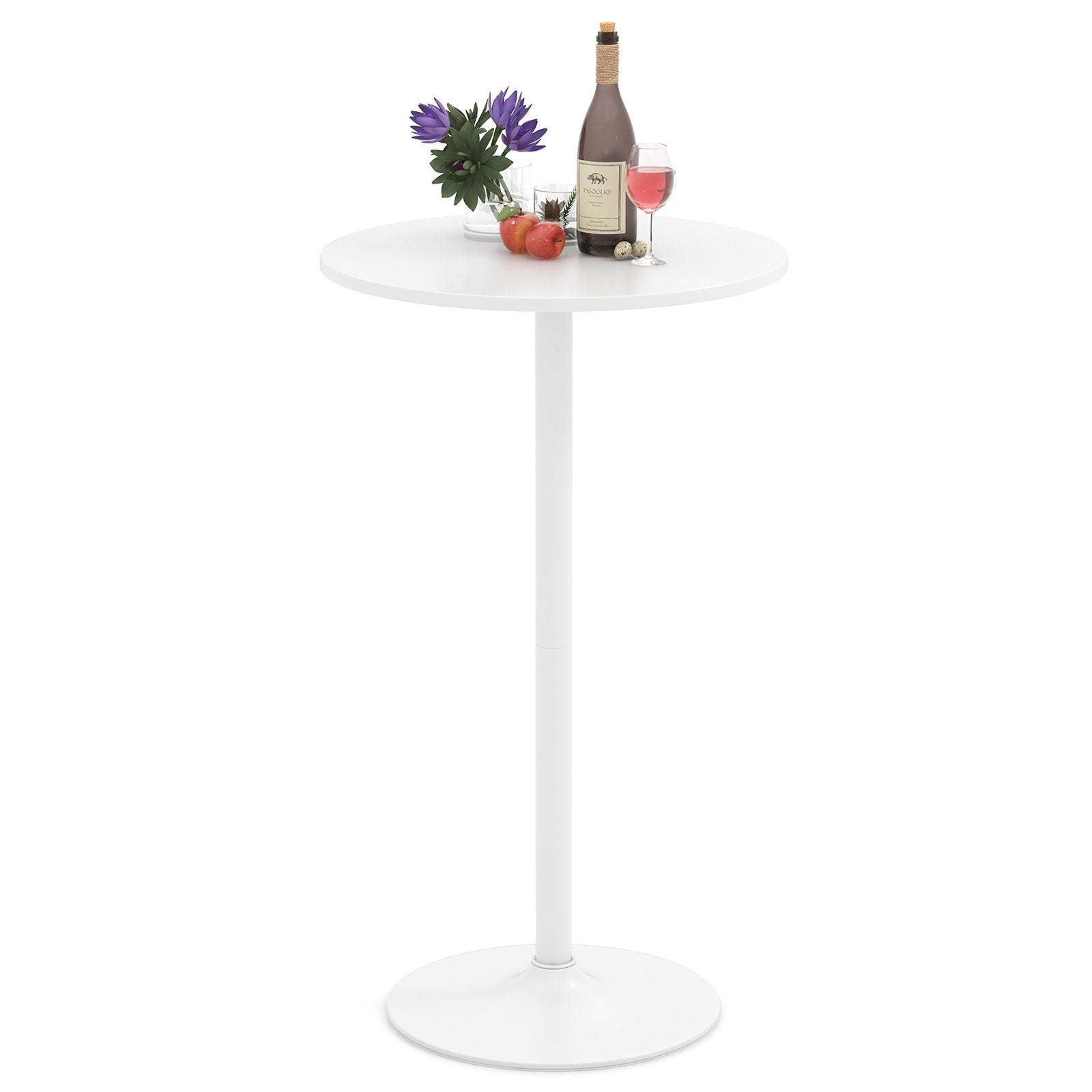 Round Bistro Table 40 Inch Bar Height Tall Coffee Cocktail Table-Set of 1, White Coffee Tables at Gallery Canada