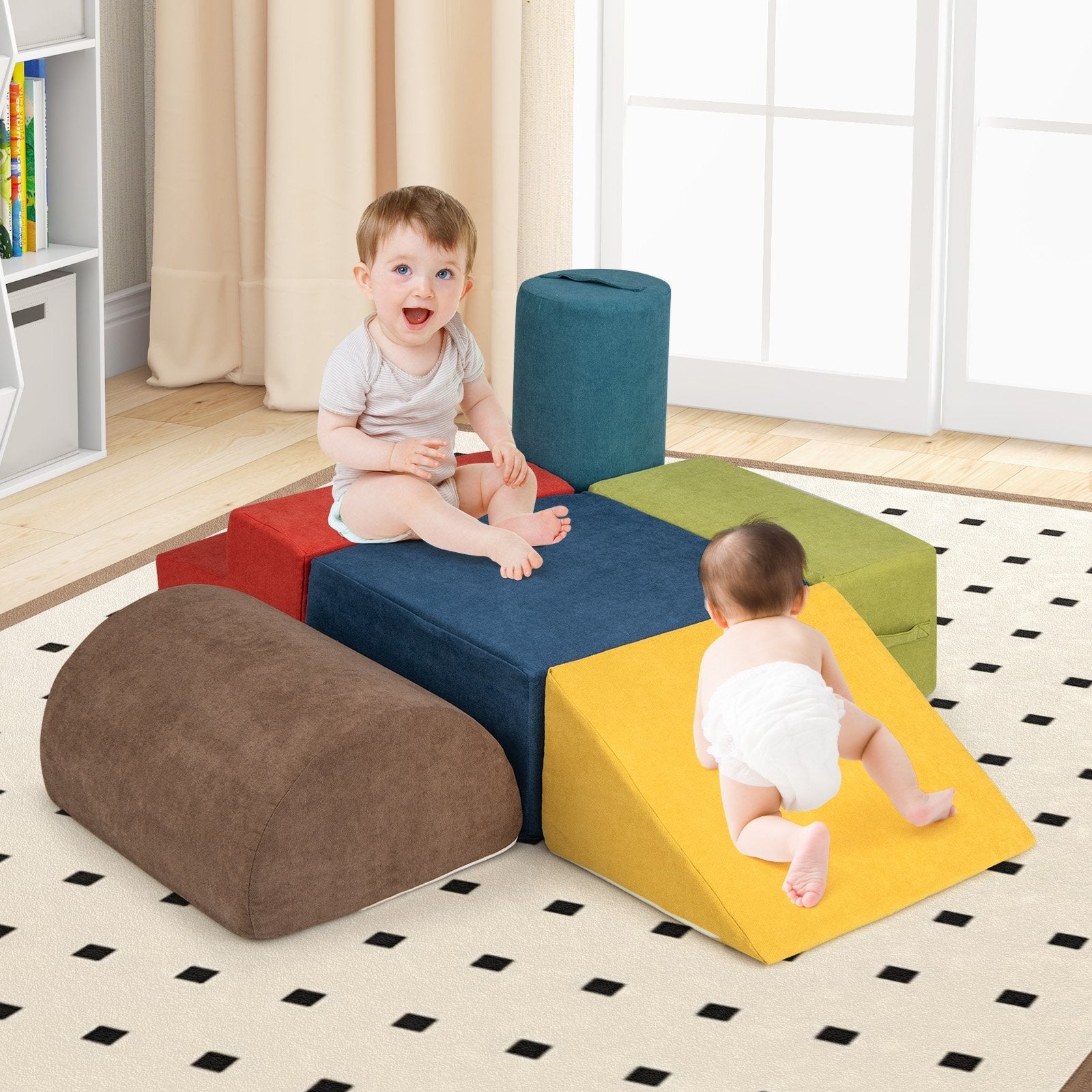6-Piece Baby Climbing Blocks with 30D High-Density Foam and Carrying Handles, Multicolor Climbers & Slides at Gallery Canada