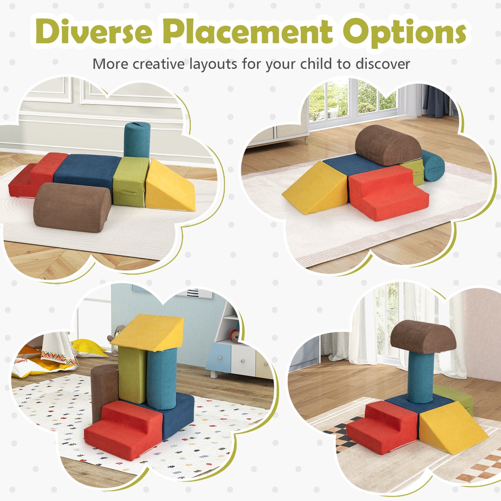 6-Piece Baby Climbing Blocks with 30D High-Density Foam and Carrying Handles, Multicolor Climbers & Slides at Gallery Canada