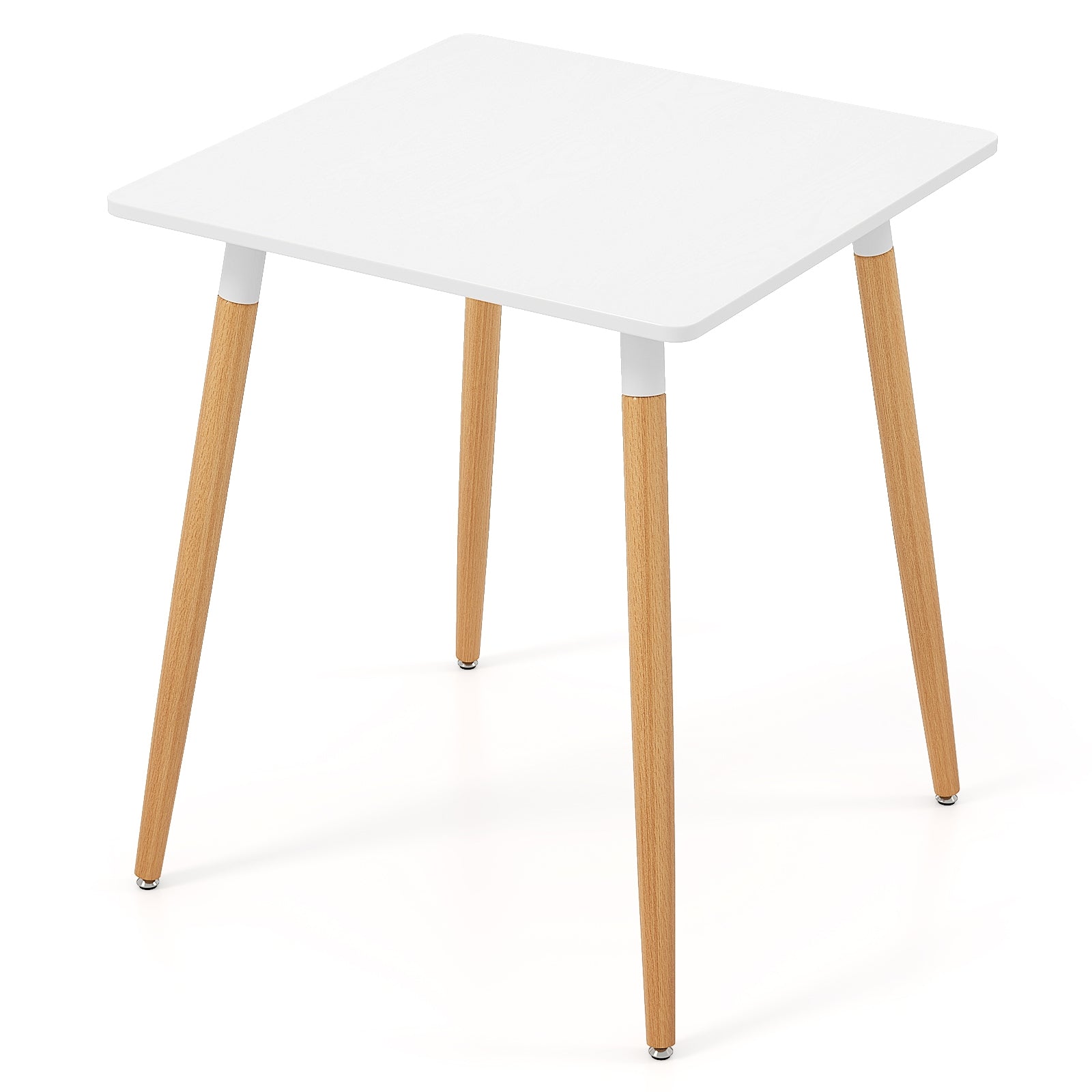 Square Dining Table with Adjustable Foot Pads for Dining Room Kitchen, White Dining Tables White at Gallery Canada