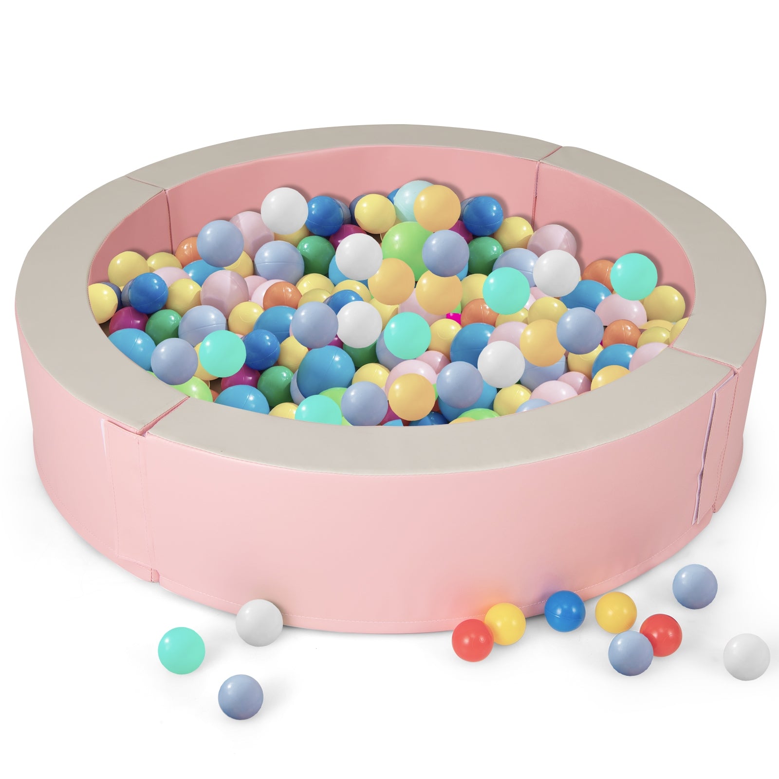 Detachable Foam Ball Pit with 50 Colorful Ocean Balls, Pink Baby Playpen & Playards Pink at Gallery Canada