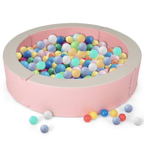 Detachable Foam Ball Pit with 50 Colorful Ocean Balls, Pink