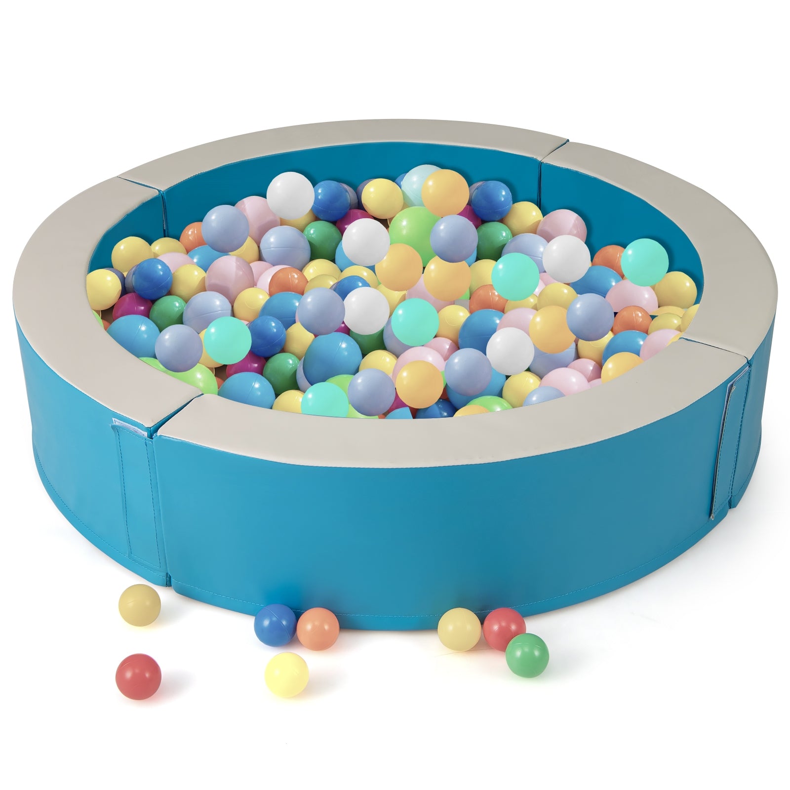 Detachable Foam Ball Pit with 50 Colorful Ocean Balls, Blue Baby Playpen & Playards Blue at Gallery Canada