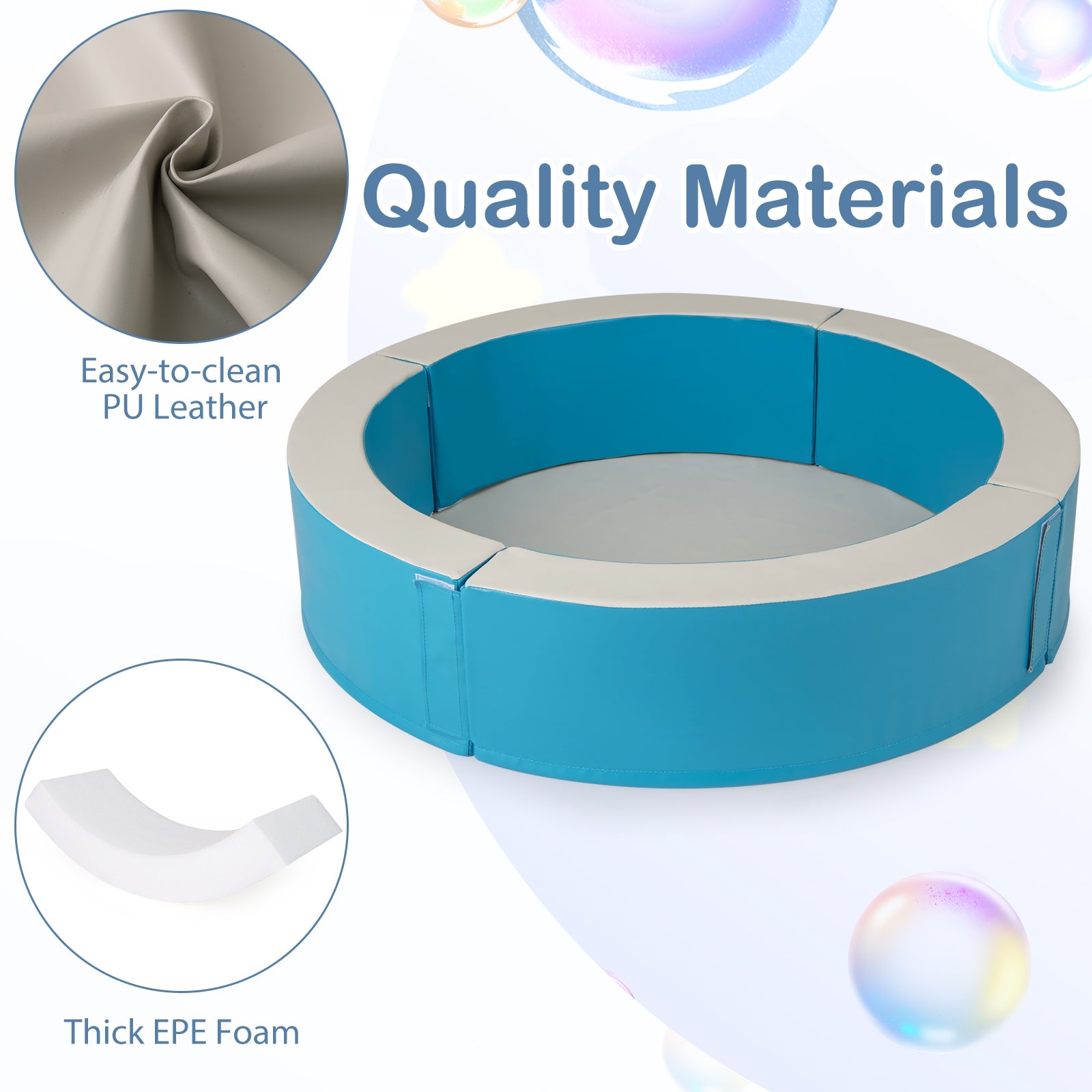 Detachable Foam Ball Pit with 50 Colorful Ocean Balls, Blue Baby Playpen & Playards at Gallery Canada