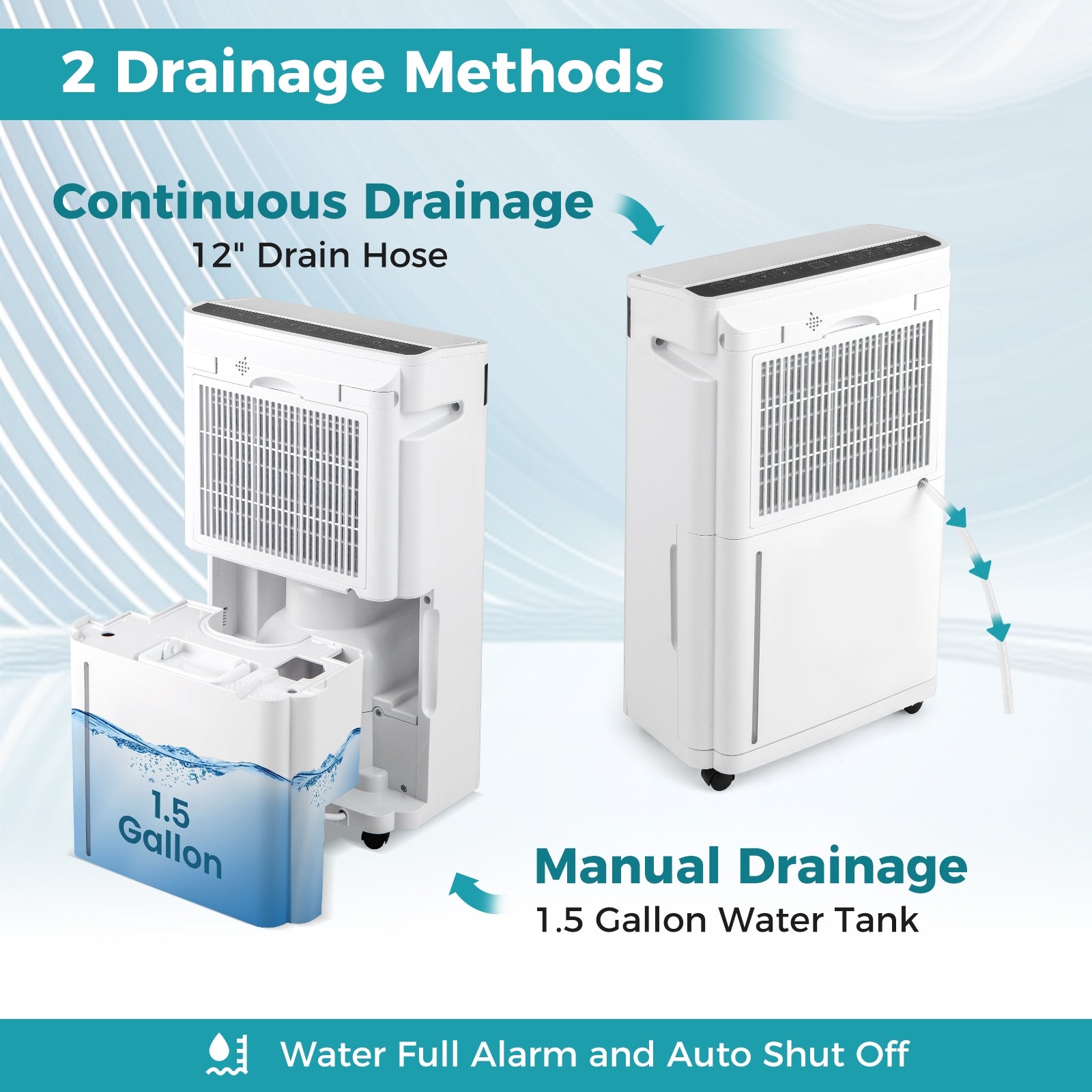 4500 Sq. Ft 57 Pint Dehumidifier for Home and Basement, White Dehumidifiers at Gallery Canada
