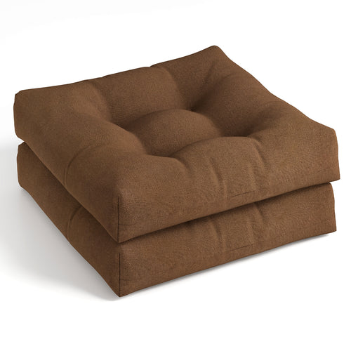 21 Inch x 21 Inch Patio Chair Seat Cushion Pads for Indoor and Outdoor, Coffee