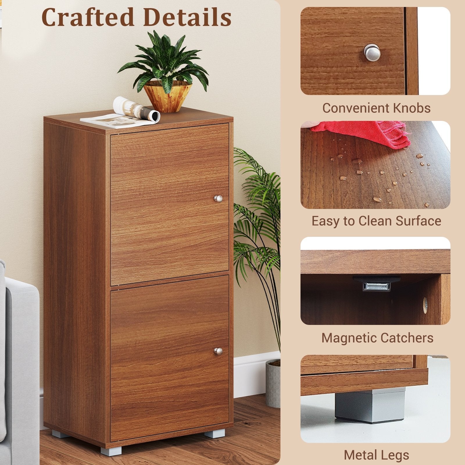 2-Tier Modern Style Nightstand with Drawer and Open Shelf, Walnut End & Side Tables at Gallery Canada