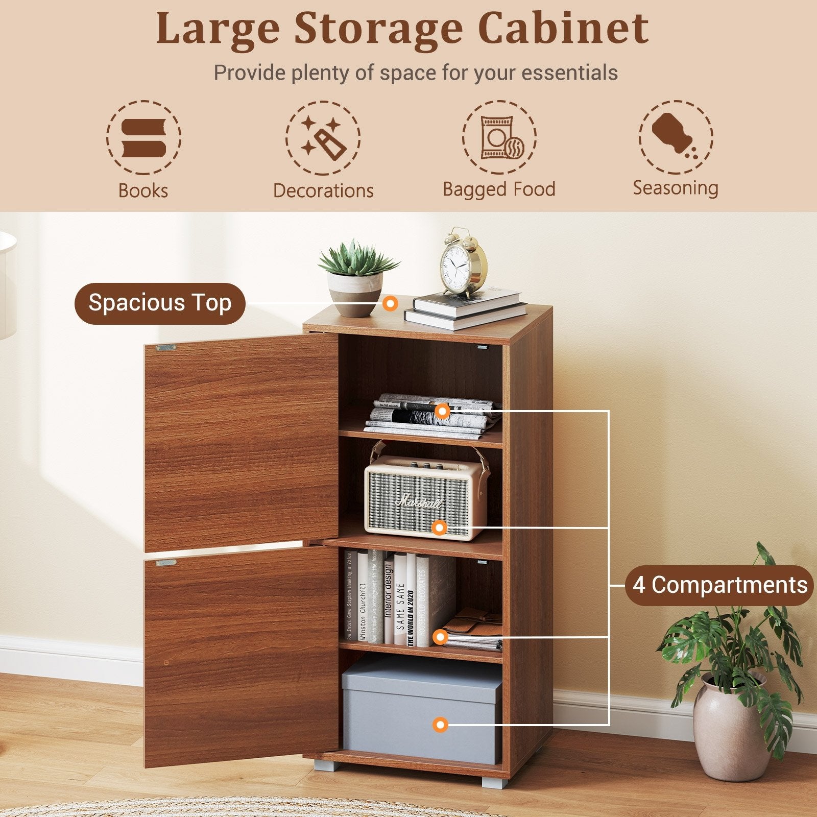 2-Tier Modern Style Nightstand with Drawer and Open Shelf, Walnut End & Side Tables at Gallery Canada