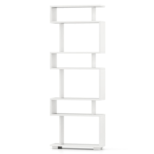 6-Tier Bookcase with Anti-Tipping Kit, White