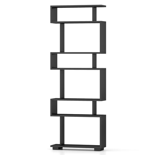 6-Tier Bookcase with Anti-Tipping Kit, Black