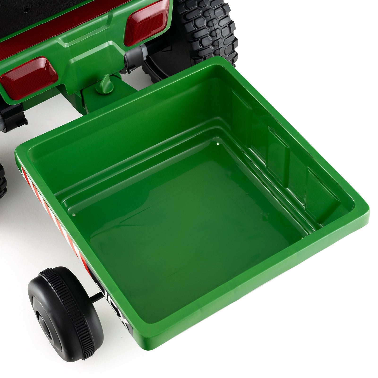 12V 2-in-1 Kids Ride On Tractor with Trailer and 3-Gear Shift-Grayish Green, Gradient Gray Powered Ride On Toys at Gallery Canada