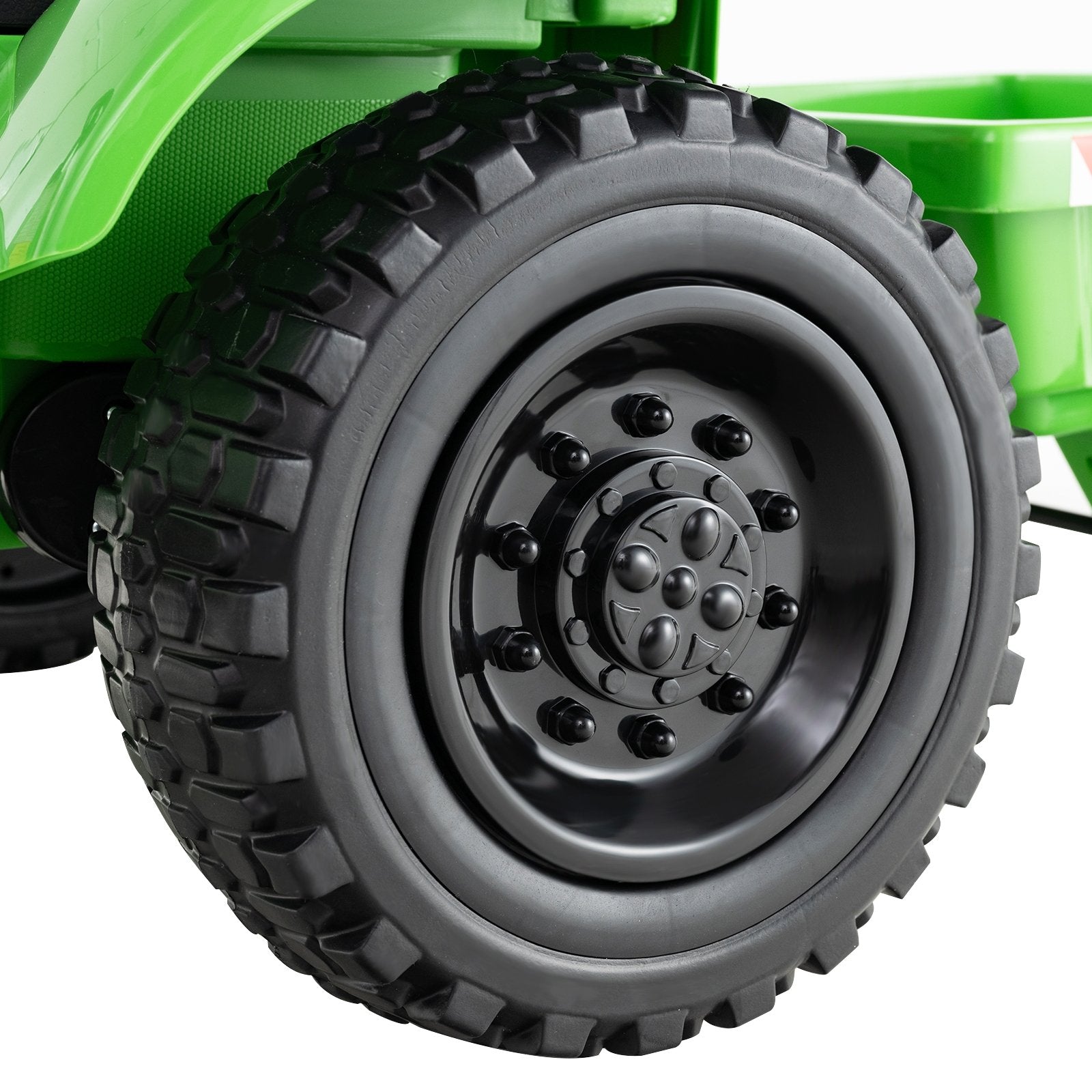 12V 2-in-1 Kids Ride On Tractor with Trailer and 3-Gear Shift, Green Powered Ride On Toys at Gallery Canada
