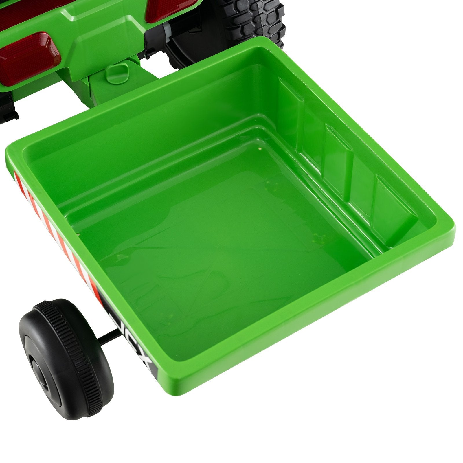 12V 2-in-1 Kids Ride On Tractor with Trailer and 3-Gear Shift, Green Powered Ride On Toys at Gallery Canada