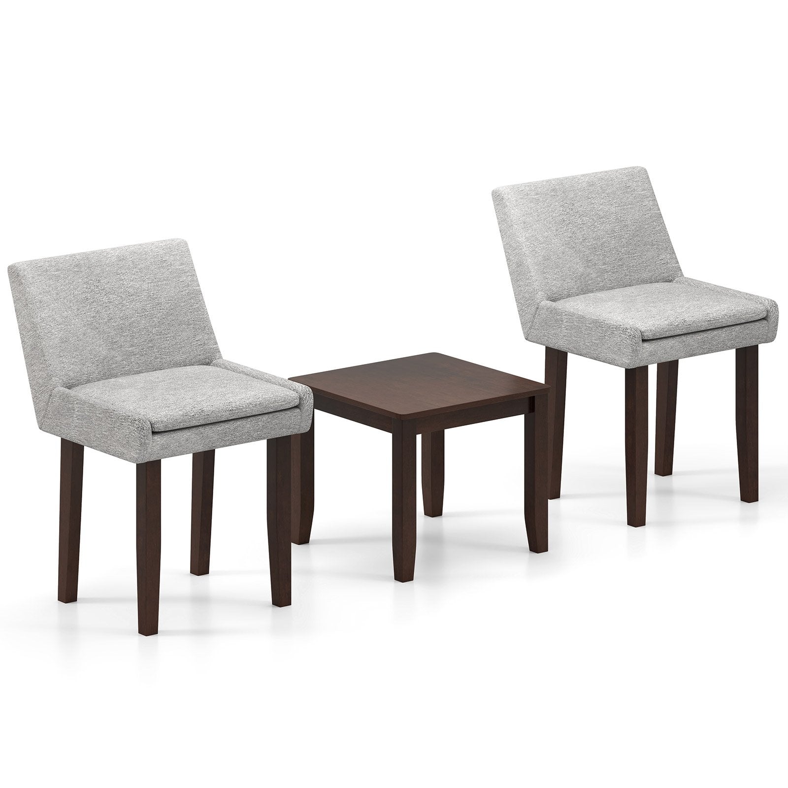 3-Piece Accent Table and Chair Set for Kitchen and Living Room-Brown & Gray, Dark Brown End & Side Tables Dark Brown at Gallery Canada