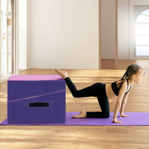 Folding Incline Yoga Gymnastics Tumbling Mat with EPE Foam, Pink