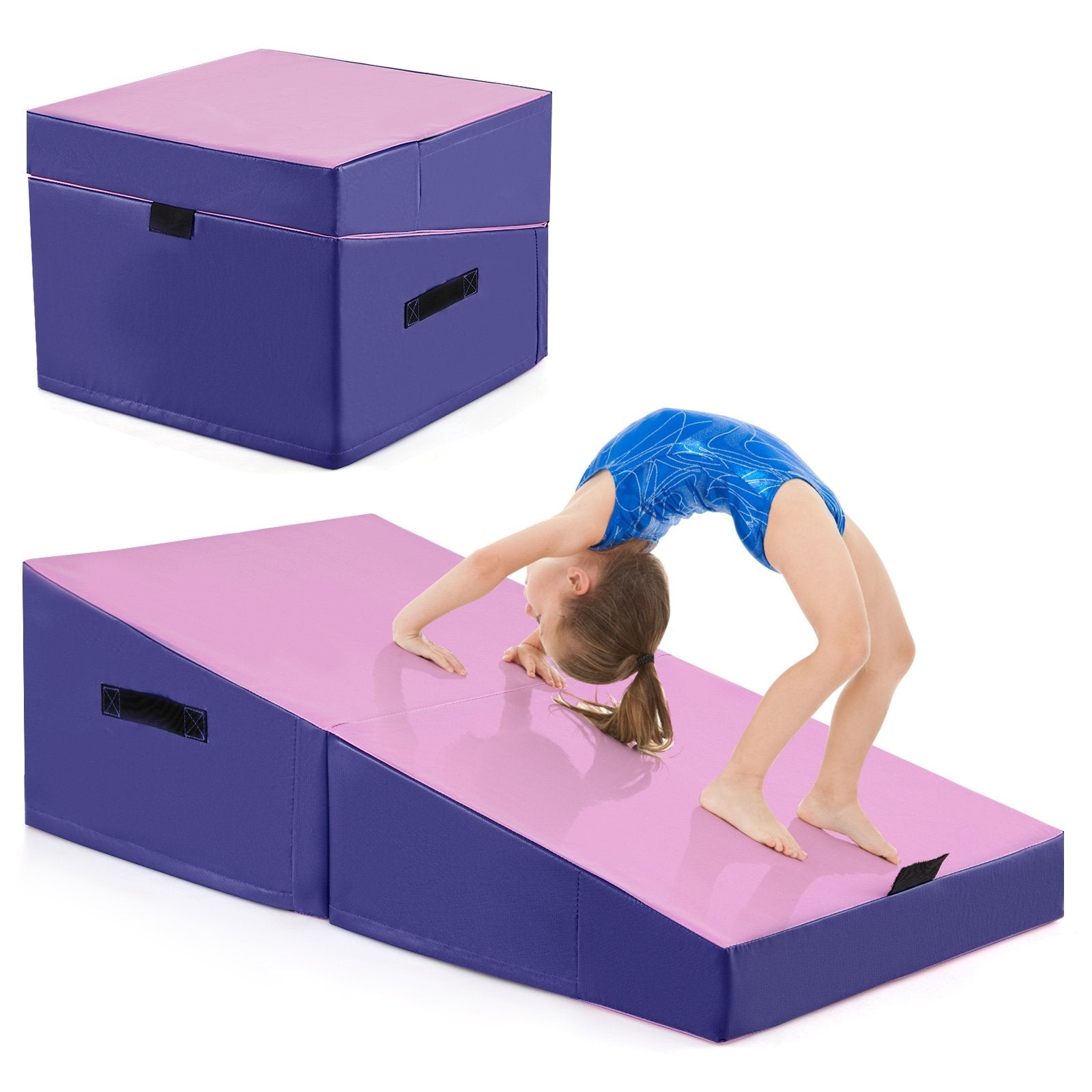 Folding Incline Yoga Gymnastics Tumbling Mat with EPE Foam, Pink Yoga & Gym Mats at Gallery Canada