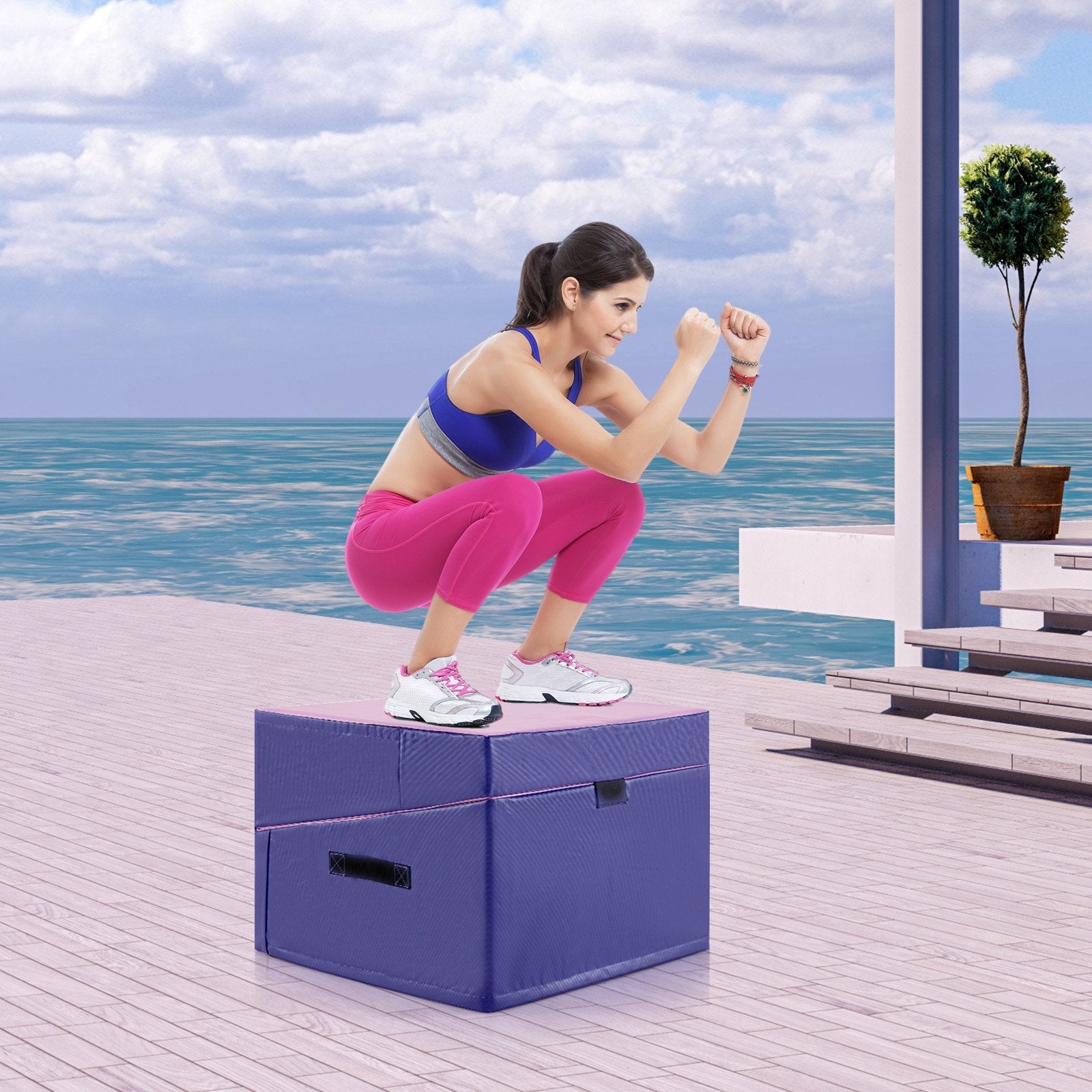Folding Incline Yoga Gymnastics Tumbling Mat with EPE Foam, Pink Yoga & Gym Mats at Gallery Canada