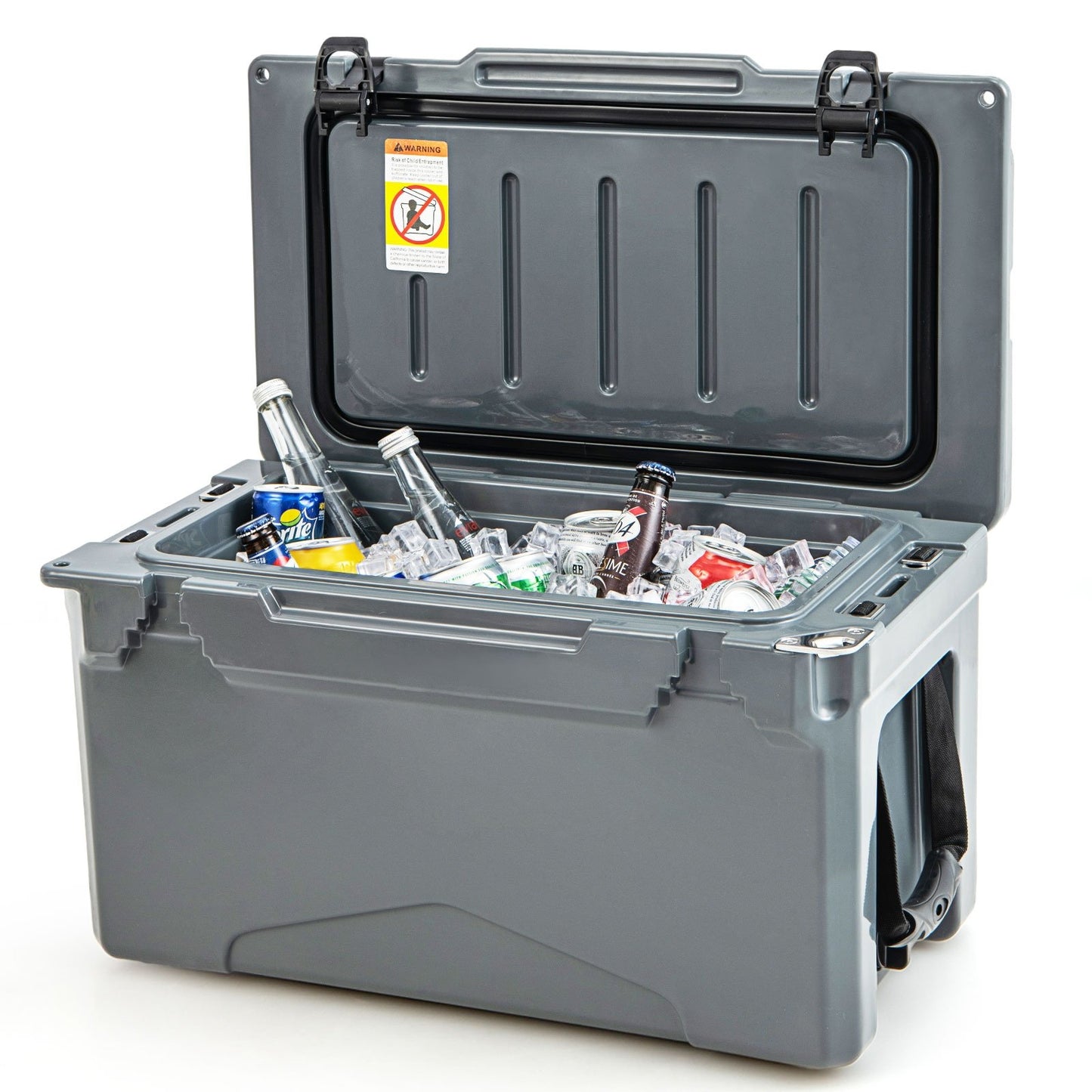 Rotomolded Cooler with Integrated Cup Holders and Bottle Opener, Gray Coolers   at Gallery Canada