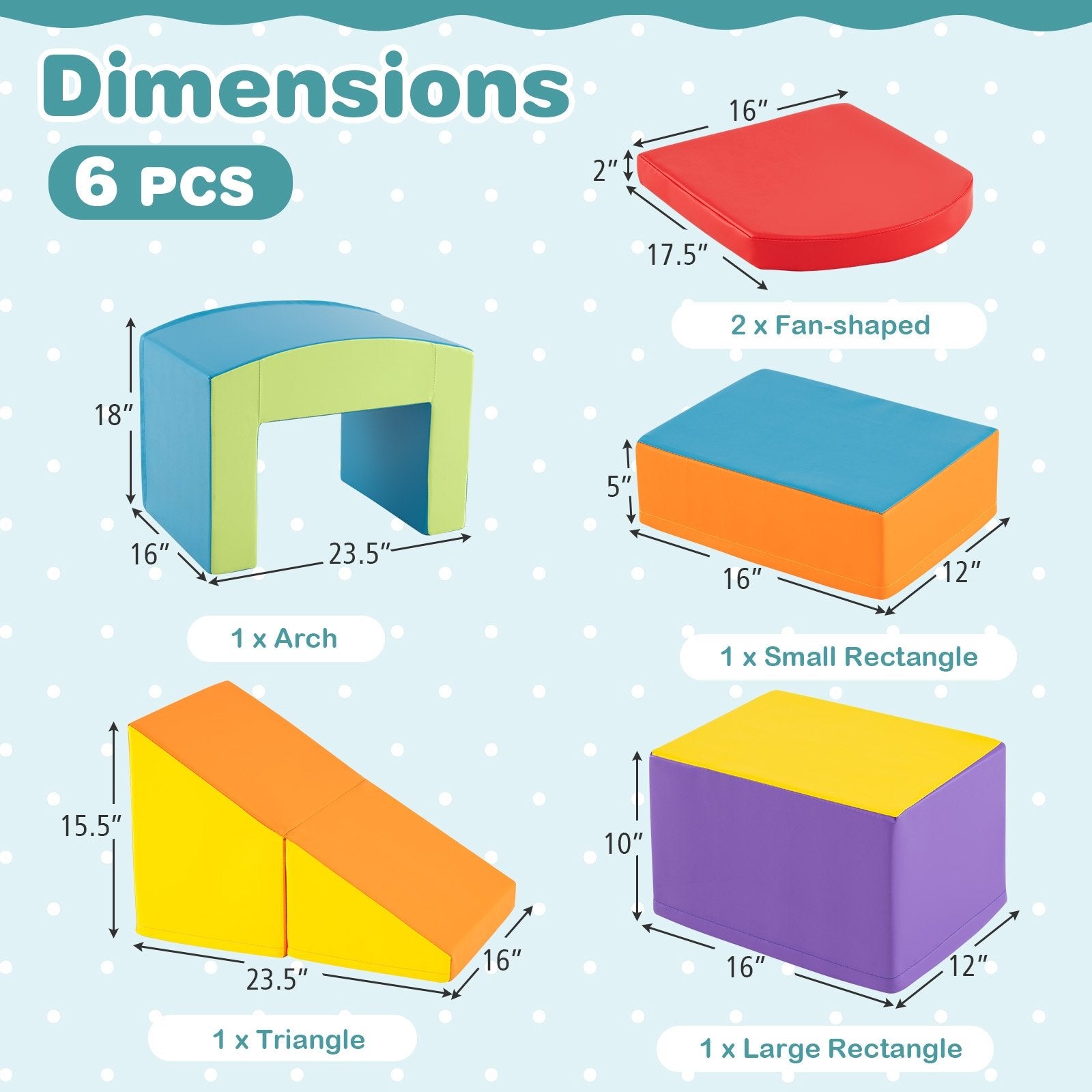 6 Pieces Foam Climbing Blocks Soft Play Climbing for Toddlers with Tunnel, Multicolor Climbers & Slides at Gallery Canada