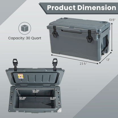 Rotomolded Cooler with Integrated Cup Holders and Bottle Opener, Gray Coolers   at Gallery Canada