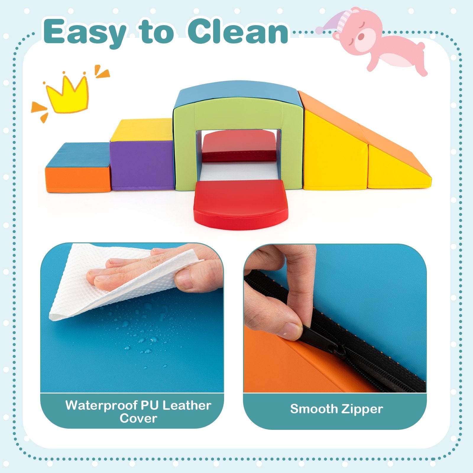6 Pieces Foam Climbing Blocks Soft Play Climbing for Toddlers with Tunnel, Multicolor Climbers & Slides at Gallery Canada