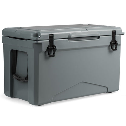 50 QT Rotomolded Cooler Insulated Portable Ice Chest with Integrated Cup Holders, Gray Coolers Gray  at Gallery Canada