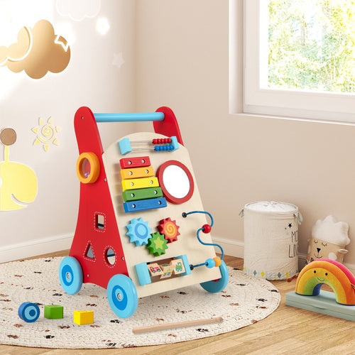 Baby Push Walker with Handle and Wheels for Boys & Girls 3+ Years Old-Muticolor, Multicolor