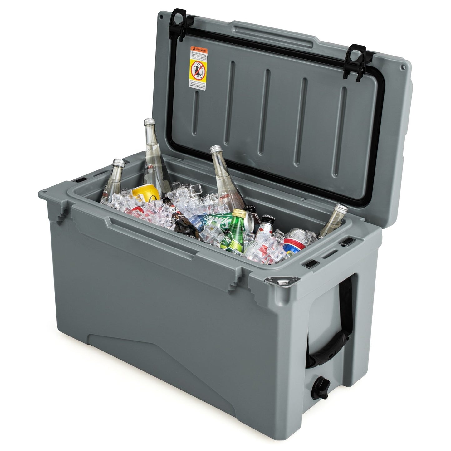 50 QT Rotomolded Cooler Insulated Portable Ice Chest with Integrated Cup Holders, Gray Coolers   at Gallery Canada