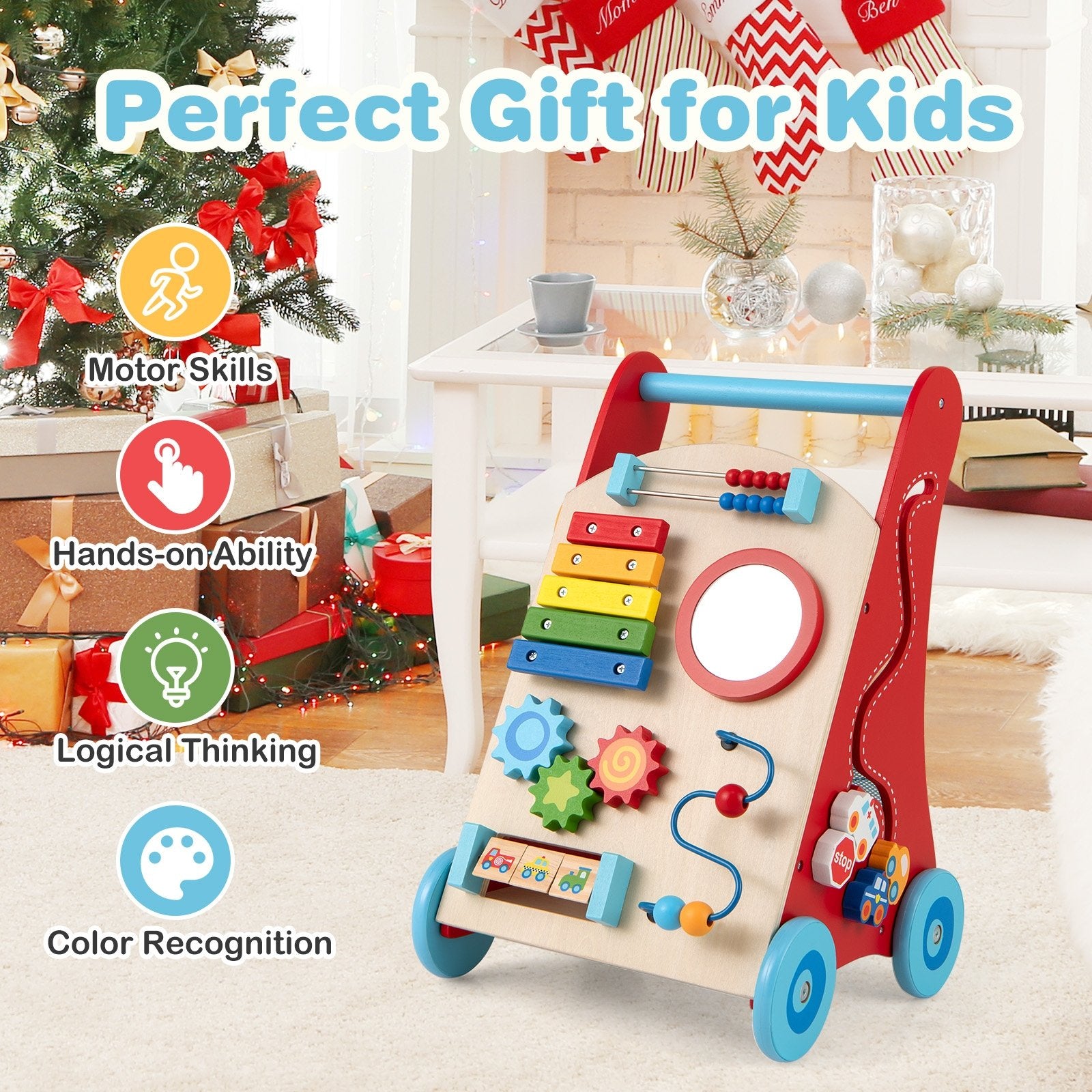 Baby Push Walker with Handle and Wheels for Boys & Girls 3+ Years Old-Muticolor, Multicolor Baby Activity at Gallery Canada