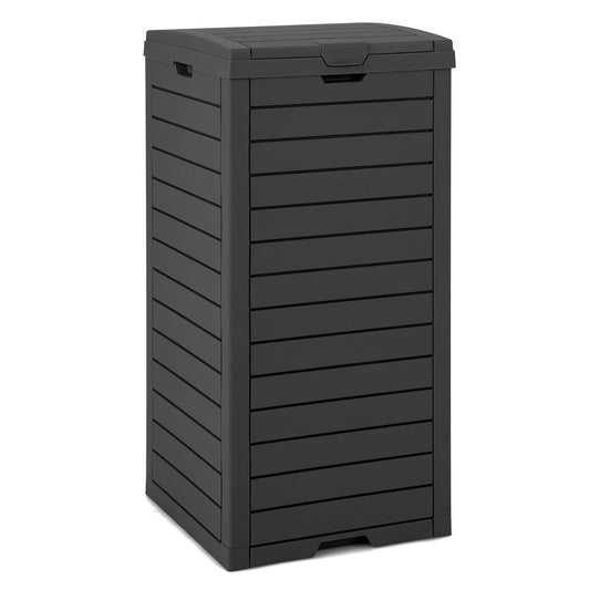 31 Gallon Large Outdoor Trash Can with Lid and Pull-out Liquid Drawer for Easy Cleaning, Black Garden Tools Black  at Gallery Canada