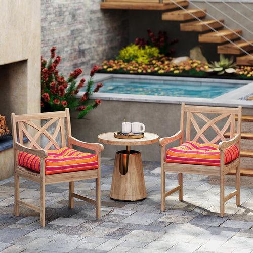 21 Inch x 21 Inch Patio Chair Seat Cushion Pads for Indoor and Outdoor, Orange