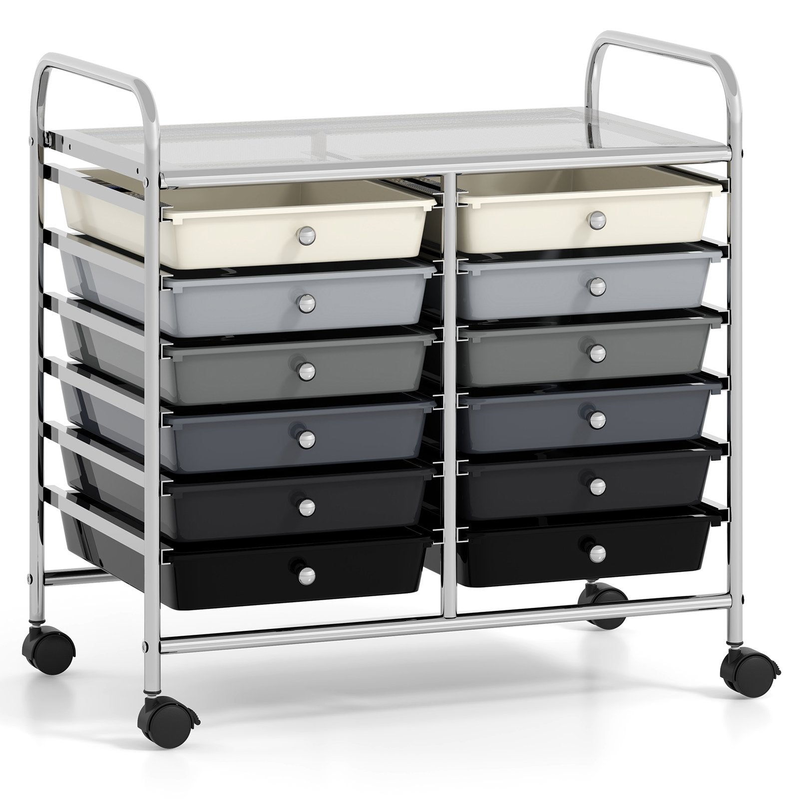 12 Drawers Rolling Storage Cart for Home and Office-Gradient Grey, Gradient Gray File Cabinets Gradient Gray at Gallery Canada