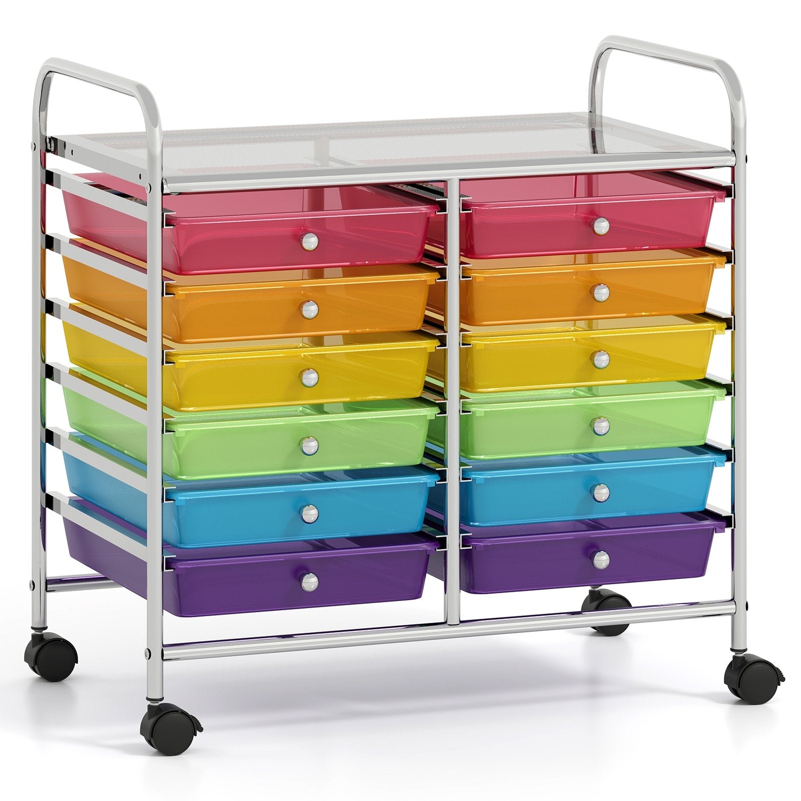 12 Drawers Rolling Storage Cart for Home and Office, Transparent Multicolor File Cabinets Transparent Multicolor at Gallery Canada