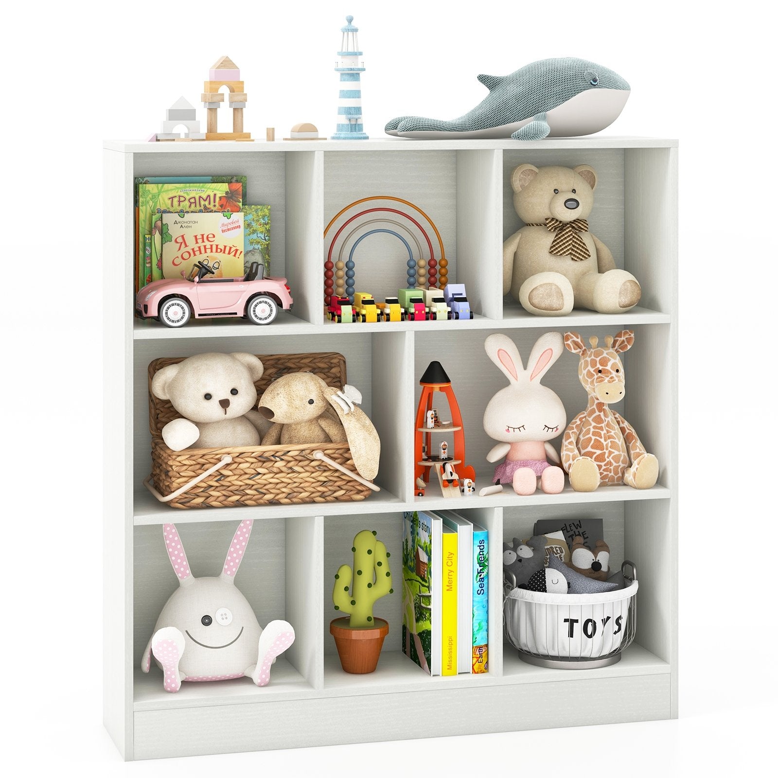 41 Inches 8-Cube Freestanding Bookcase for Kids, White Kids Storage White  at Gallery Canada