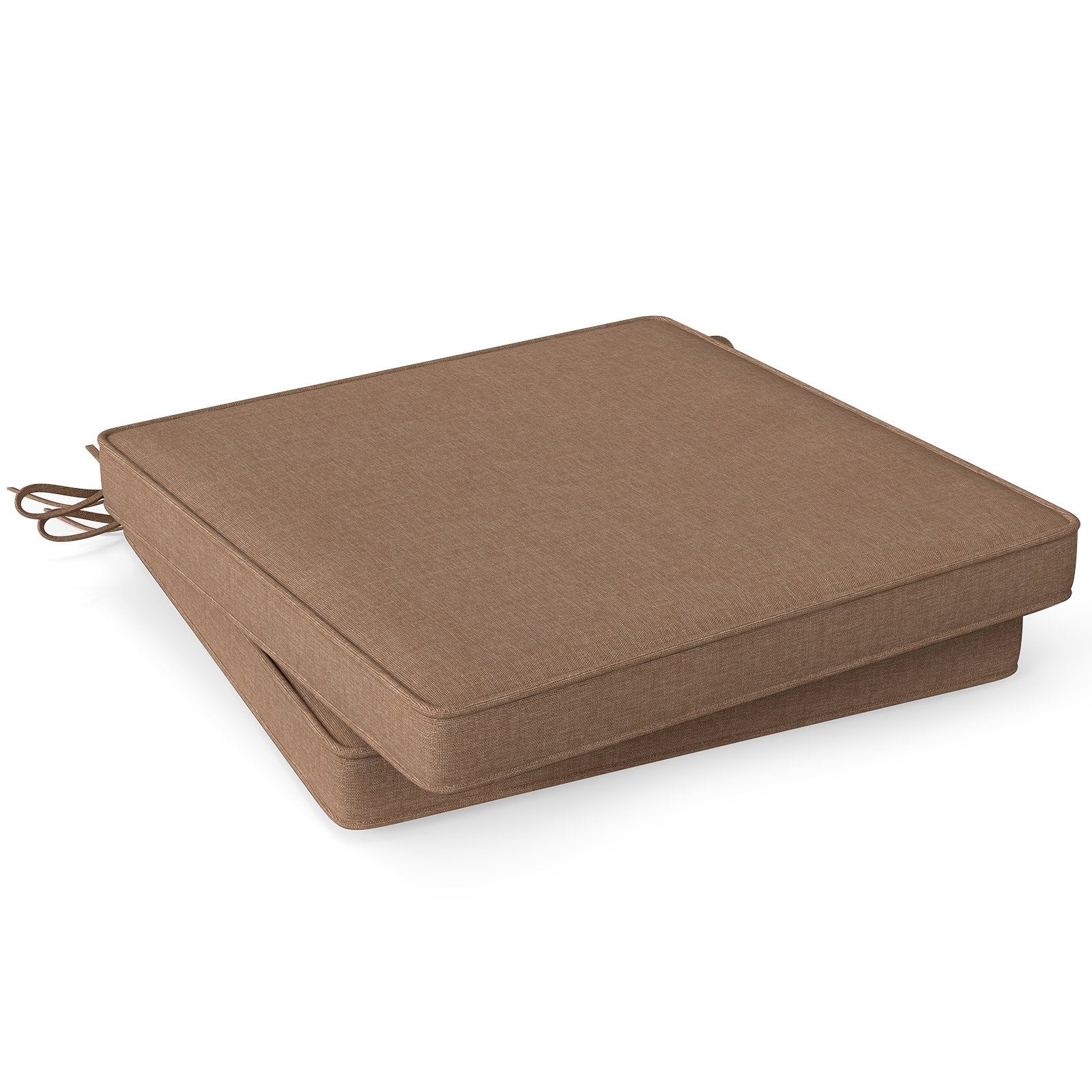 Outdoor Chair Cushion Set of 2 Waterproof Fade-Resistant Olefin Seat Cushions, Brown Outdoor Furniture Accessories Brown at Gallery Canada
