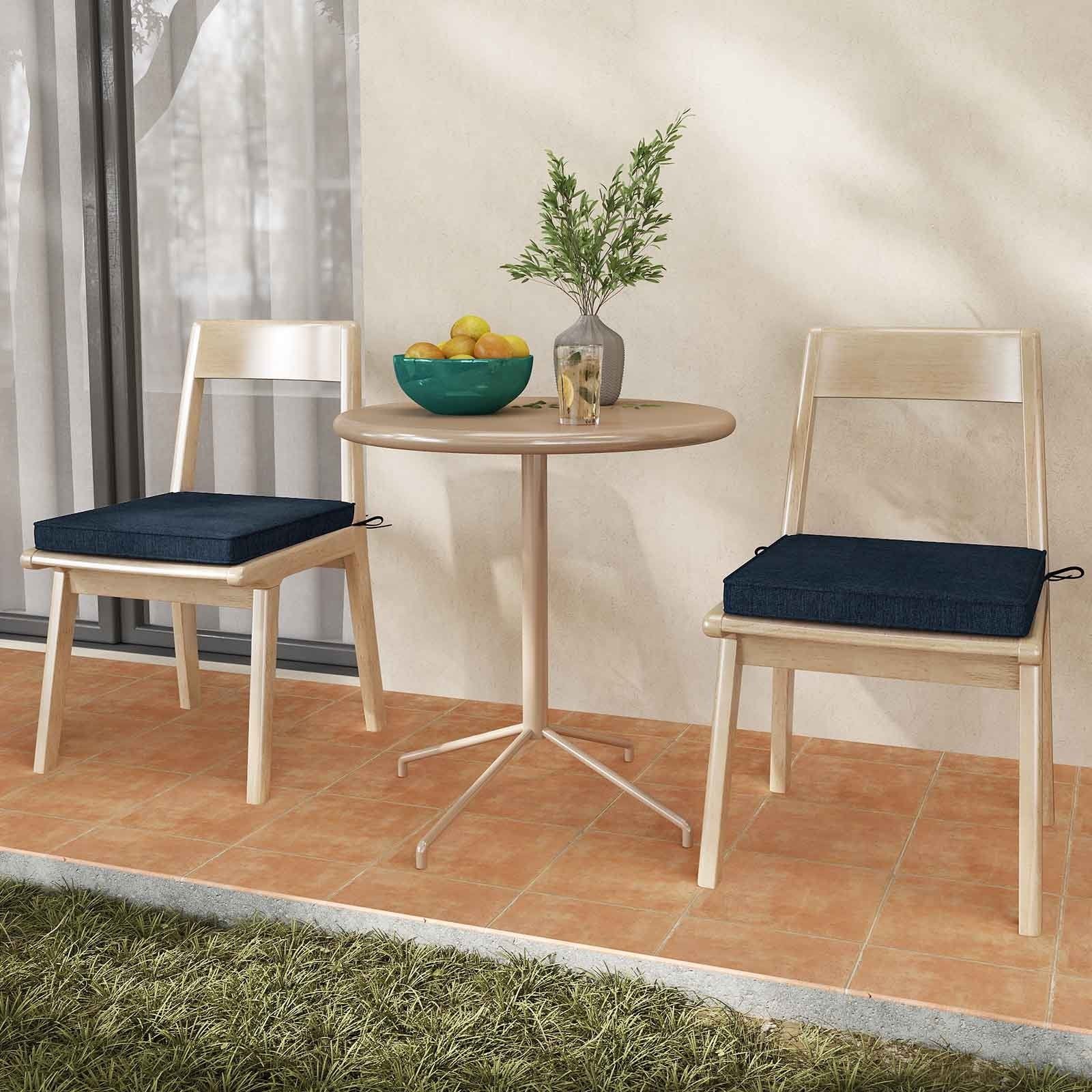 Outdoor Chair Cushion Set of 2 Waterproof Fade-Resistant Olefin Seat Cushions, Navy Outdoor Furniture Accessories at Gallery Canada