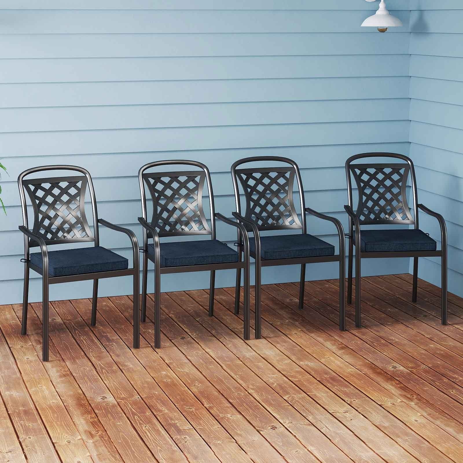 Outdoor Chair Cushion Set of 2 Waterproof Fade-Resistant Olefin Seat Cushions, Navy Outdoor Furniture Accessories at Gallery Canada