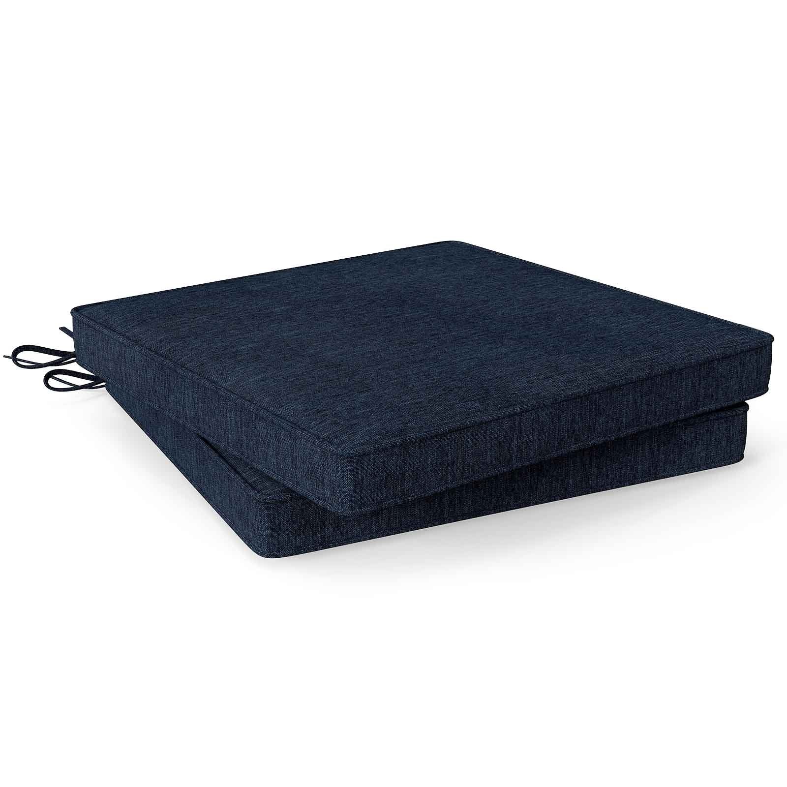 Outdoor Chair Cushion Set of 2 Waterproof Fade-Resistant Olefin Seat Cushions, Navy Outdoor Furniture Accessories Navy at Gallery Canada