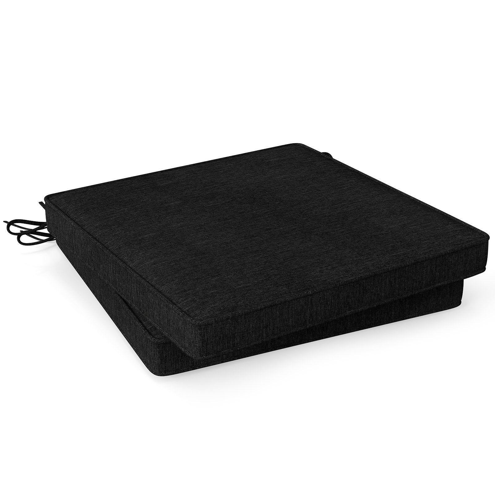 Outdoor Chair Cushion Set of 2 Waterproof Fade-Resistant Olefin Seat Cushions, Black Outdoor Furniture Accessories Black at Gallery Canada