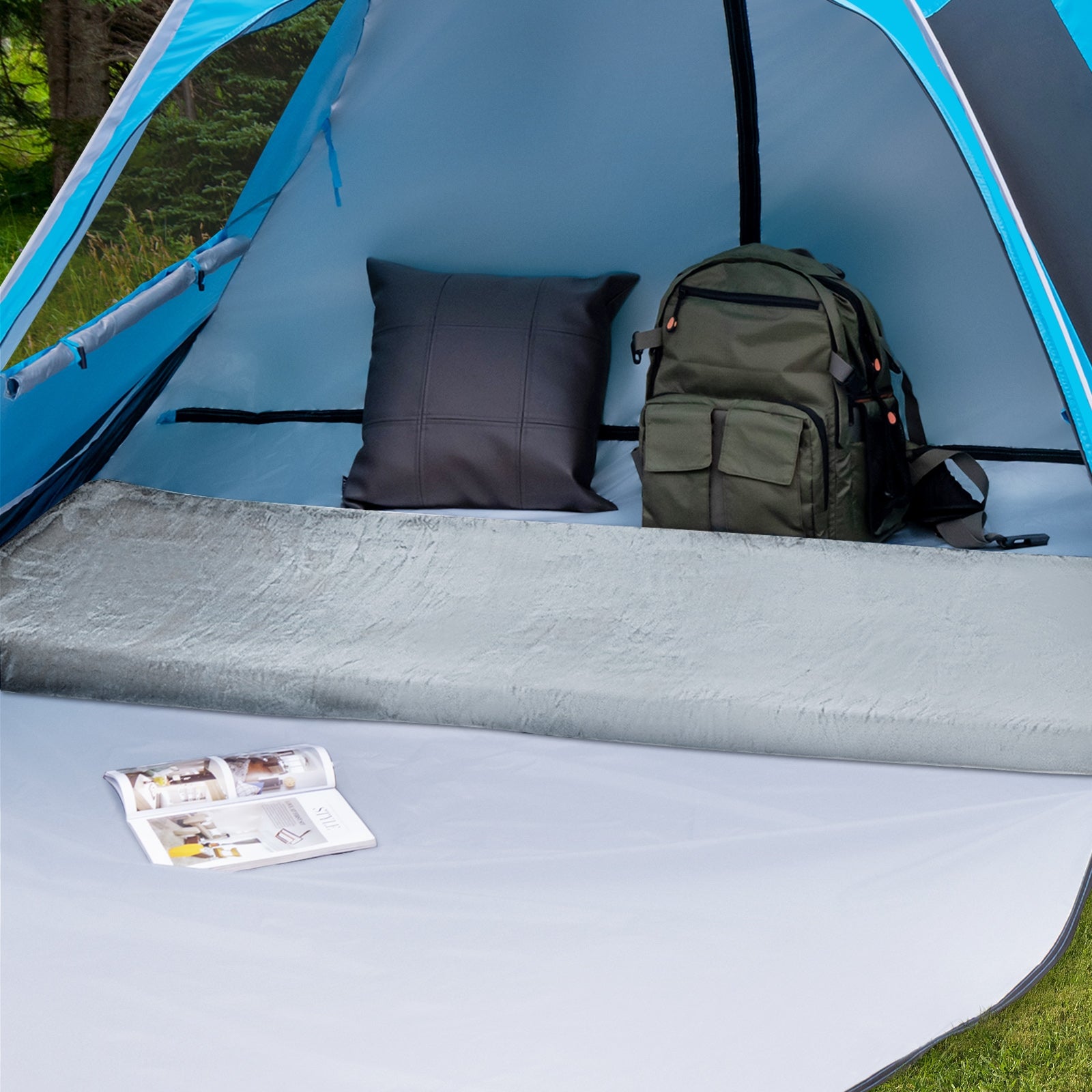 Lightweight Portable Memory Camping Mattress with Carrying Bag, Gray Air Mattresses & Sleeping Bags   at Gallery Canada