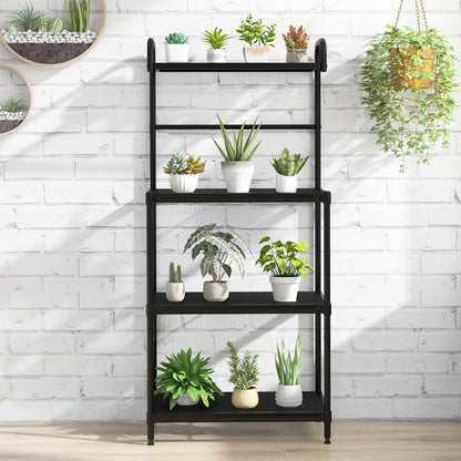 4-Tier Kitchen Microwave Storage Rack with Metal Shelves, Black Baker's Racks   at Gallery Canada