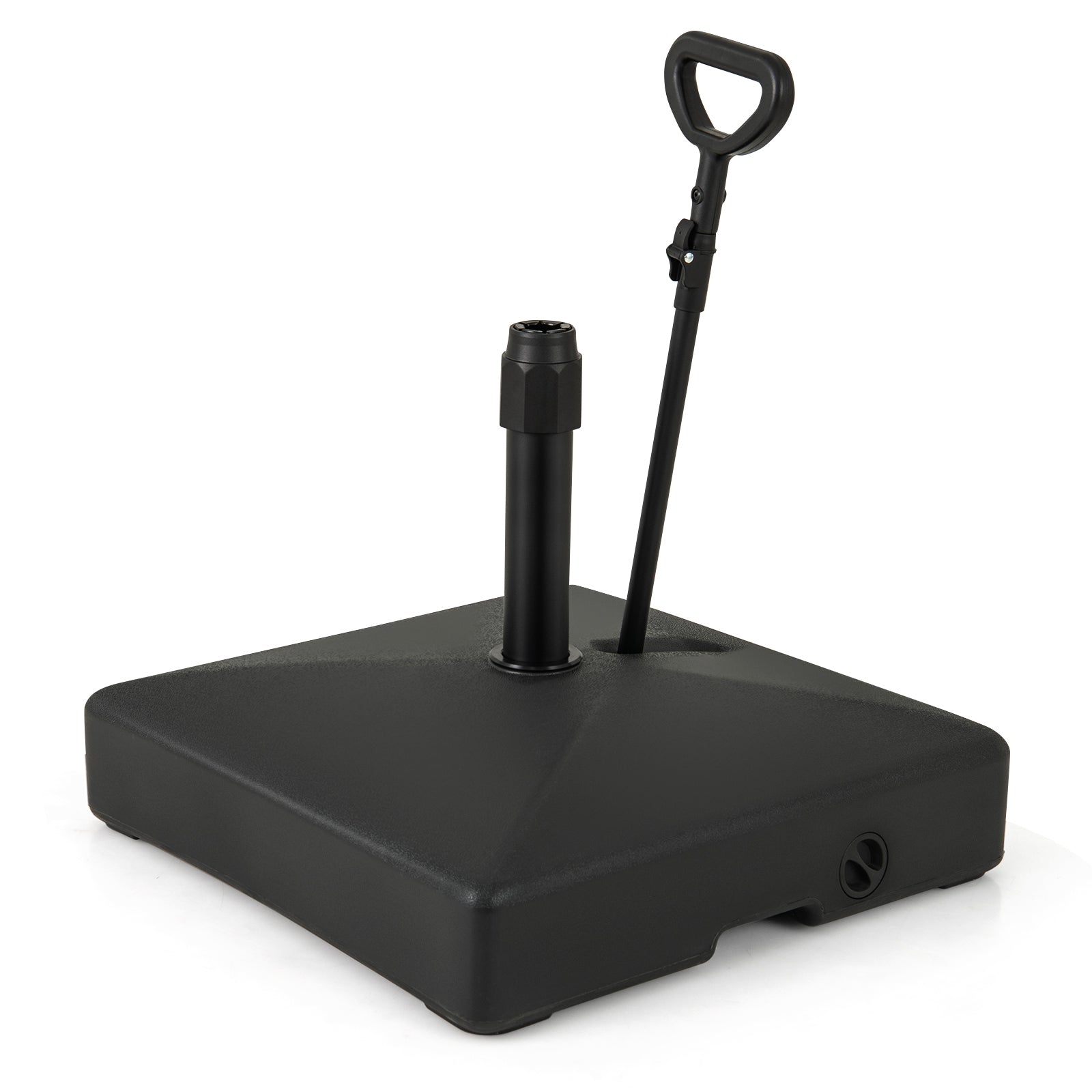 Mobile Patio Umbrella Base Water Sand Fillable Market Table Umbrella Stand with 3 Wheels, Black Outdoor Umbrella Bases Black at Gallery Canada
