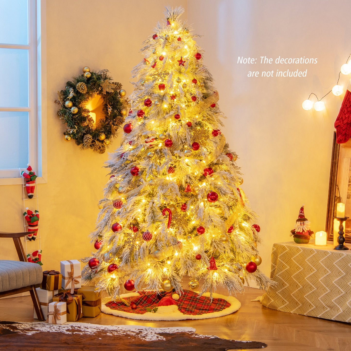 Flocked Christmas Tree Warm White LED Lights and Branch Tips-L Christmas Tree   at Gallery Canada