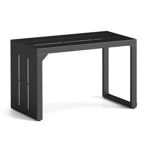 C-Shaped End Table Convertible Coffee Table with Adjustable Foot Pads, Black